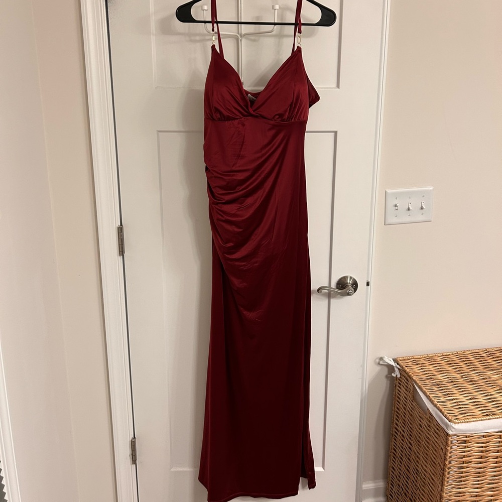Popilush Elegant Red Evening Gown